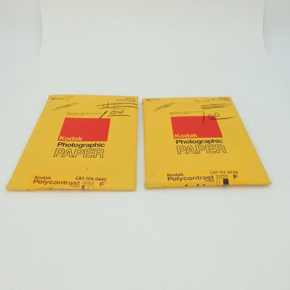 Kodak Polycontrast Photographic Paper 5x7 25 Sheet Single & Double Weight F Pack